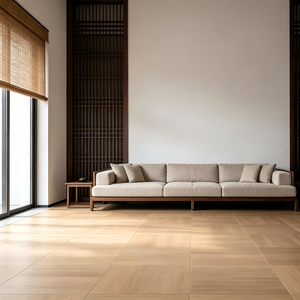 Carreaux de sol en porcelaine mate antidérapants micro-gaufrés à texture imitation bois massif 800x800mm pour l'intérieur des villas et des hôtels - Product Image 4