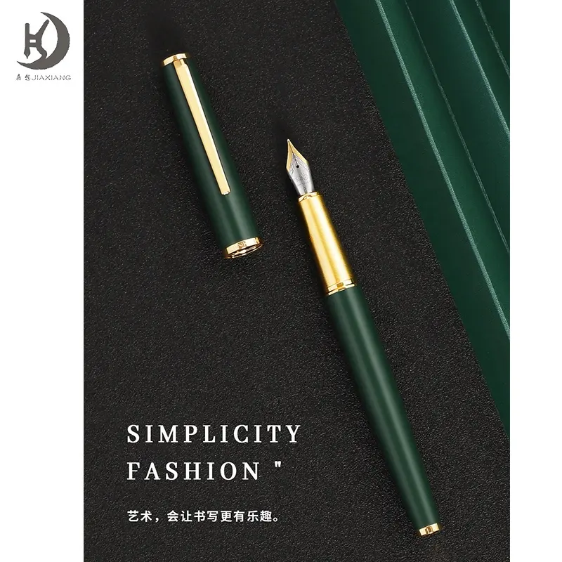 أنيقة الأعمال الترويجية هدية ريترو الأخضر قلم حبر jinhao 95 الخط الكتابة القلم