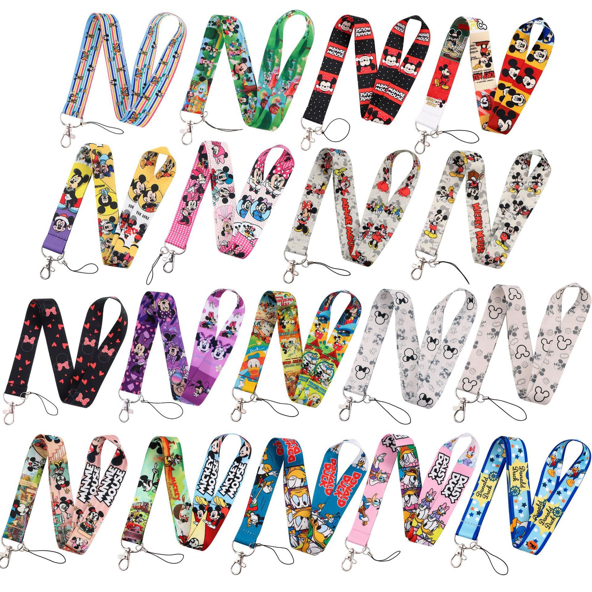 Hot Selling Cartoon Mickey Donald Minnie Daisy Lanyards Portable Phone Card Accessories Anti-Lost Lanyard for Promotional Gifts
