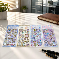 SHANLE Grosir Perhiasan Kartun Relief Pola Bintang Permen 3D Kristal PVC Tahan Air Stempel Emas Kawaii Lucu Dekorasi Hadiah