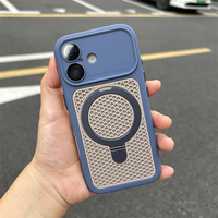 Funda Resistente al Calor para iPhone 12 13 14 15 16 17 18 Pro Max, Funda para iPhone 17 Pro Max con Soporte Azul