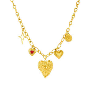 สร้อยคอจี้รูปหัวใจขนาดใหญ่ประดับเพชร ดีไซน์สวยหรู ผลิตจากสแตนเลสสตีล 316L ชุบทอง 14k 18k PVD สำหรับผู้หญิง - Product Image 6