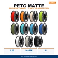 Filament d'impression 3D Aliz PETG mat 1,75 mm 1 kg, finition mate, faible brillance, consommables pour imprimante 3D FDM