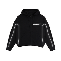 Sweat-shirt imprimé gothique de haute qualité, nouveau style streetwear, col à capuche réfléchissant avec fermeture éclair, fabricant de sweat-shirts personnalisés en gros