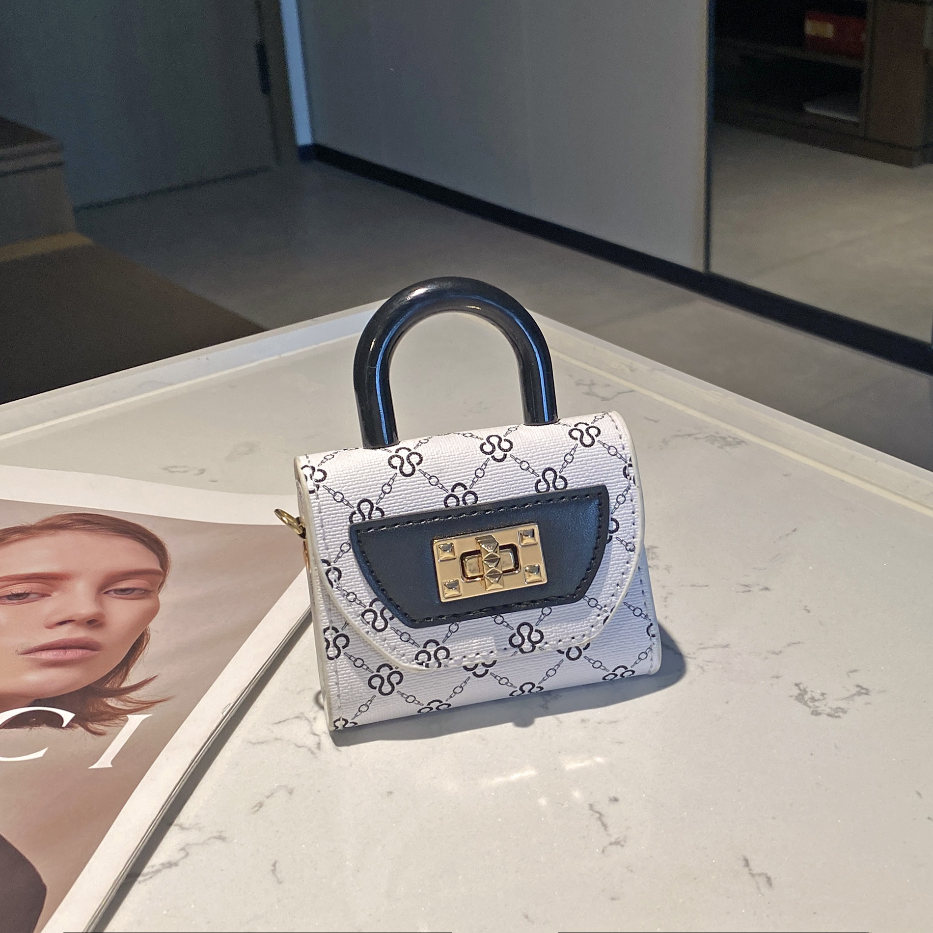 Sac carré à poignée - Blanc