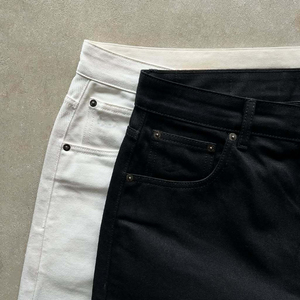 Jeans Baggy da <span class=keywords><strong>Uomo</strong></span> in Denim Selvedge Bianco, Stile Retrò Vintage, Gamba Larga 15oz, Vestibilità Ampia, Lavaggio Medio, Stile Streetwear Estivo - Product Image 4