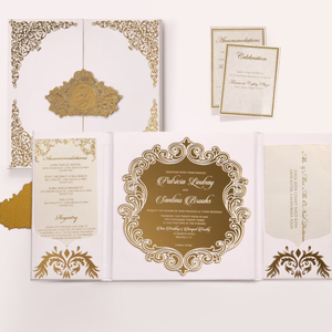 Vente en gros <span class=keywords><strong>de</strong></span> cartes d'invitation luxueuses personnalisées en acrylique plaqué or blanc <span class=keywords><strong>lettre</strong></span> avec enveloppe <span class=keywords><strong>de</strong></span> cartes RSVP <span class=keywords><strong>pour</strong></span> mariage <span class=keywords><strong>de</strong></span> quinceanera - Product Image 5