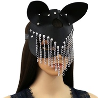 Masque en cuir à chaîne de style punk, costume de fête, bal, masque décoratif pour femme et homme, masque pour les yeux, accessoires de mode