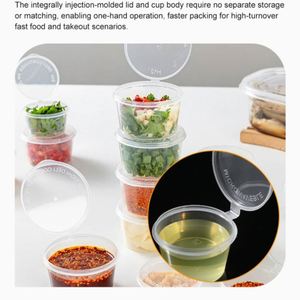 Conteneur jetable écologique en PP, gobelet en plastique transparent, logo personnalisé, service OEM pour l'emballage de sauces pour les snack-bars - Product Image 2