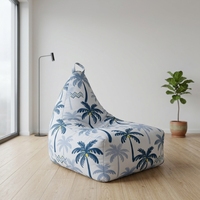 Fauteuil pouf triangulaire durable en toile de polyester imprimée, hydrofuge et anti-humidité, anti-moisissure pour usage intérieur