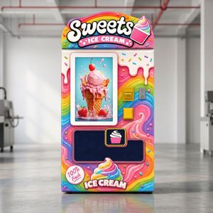 เครื่องขายไอศกรีมอัตโนมัติแบบหน้าจอสัมผัส IPLAYSMART  รับเหรียญและธนบัตร - Product Image 1