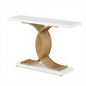 Mesa Consola de Lujo Moderna para Entrada, Patas de Metal, Tablero de Madera Rectangular, Mueble para el Hogar, Mesa Consola para Pasillo - Product Image 2