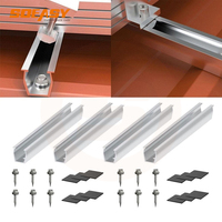 Sistem Pemasangan Panel Surya Mini Rail Berkualitas Tinggi Soeasy, Aluminium Mini Rail untuk Atap Seng