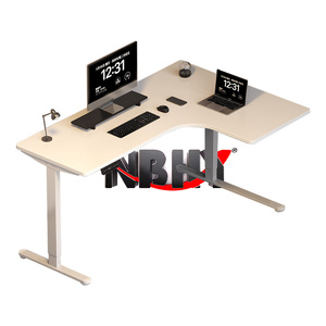 Phổ biến điện Chiều cao có thể điều chỉnh chống va chạm văn phòng bàn hiện đại góc L hình nghiên cứu máy tính bàn ngồi và đứng bàn - Product Image 6