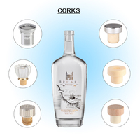 Bouteille en verre personnalisée 500ML 750ML avec motif floral extérieur, art floral romantique personnalisable pour boissons et décoration