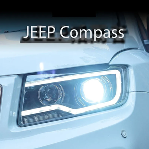 Gruppo Fari ad Alta Luminosità Modificato con LED DRL, Fari Allo Xenon con Indicatori di Direzione per Jeep Compass 2011-2016 - Product Image 3