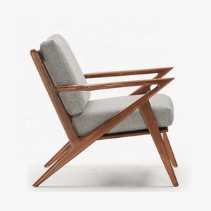 <span class=keywords><strong>Poltrona</strong></span> Chaise Longue Moderna Nordica per Soggiorno, <span class=keywords><strong>Sedia</strong></span> Singola in Tessuto con Schienale Rimovibile e Cuscino in Legno Massello - Product Image 4