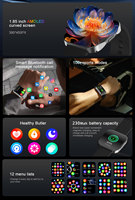 Montre connectée légère AMOLED de 1,85 pouce U19, nouvelle surveillance du sommeil, de la fréquence cardiaque, de l'oxygène sanguin, suivi de la santé et de l'exercice