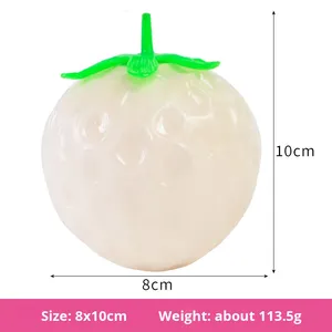 Pelota Antiestrés de TPR con Forma de Fresa de Gran Tamaño, Sensible a la Luz y que Cambia de Color, Juguete Blandito para Aliviar el Estrés - Product Image 5