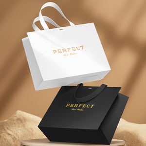 Bolsa de Compras de Cartón Ecológica de Lujo con Logotipo Personalizado en Relieve con Lámina Dorada <span class=keywords><strong>para</strong></span> Promociones de Supermercados al <span class=keywords><strong>por</strong></span> Mayor - Product Image 4