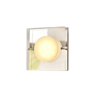 Applique Murale Design Nordique, Lampe Murale LED de Chevet, Corps en Métal avec Abat-jour en Verre, Style Moderne et Luxueux