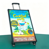 Afficheur publicitaire LED portable de 32 pouces pour extérieur/intérieur avec écran tactile, commande mobile, IP65, montage sur roues