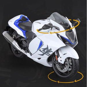 Modèle de moto en alliage 1:9 HY Suzuki Hayabusa GSX-1300R sous licence officielle, style course urbaine, <span class=keywords><strong>simulation</strong></span> acousto-optique moulée sous pression - Product Image 4