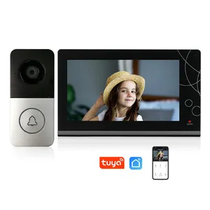 2023 Tuya akıllı WiFi kapı telefonu kapı zili 7 inç tcp/ip Video kapı zili kamera Villa daire WiFi Video interkom sistemi