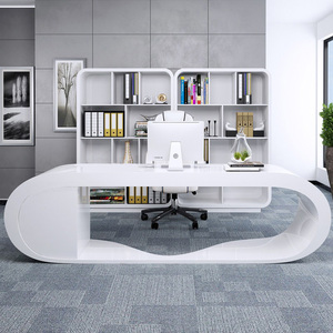 Personalización personalizada Oval Redondo Escritorio <span class=keywords><strong>de</strong></span> oficina ejecutiva Blanco Minimal Elegante <span class=keywords><strong>Abogado</strong></span> Escritorio <span class=keywords><strong>de</strong></span> oficina - Product Image 3