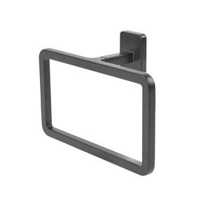 Anneau porte-serviettes carré en alliage <span class=keywords><strong>de</strong></span> zinc, noir, design moderne et simple, populaire, facile à installer - Product Image 1