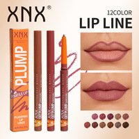 Delineador de Labios de Terciopelo Natural en 12 Colores, Lápiz Delineador de Labios de Larga Duración, Resistente al Agua e Hidratante, Maquillaje de Labios