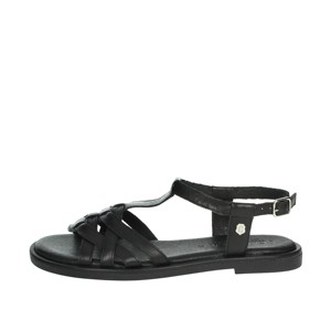 Sandali bassi neri da donna 68264 diapositive leggere con soletta in TPR stampa Slip-On per ragazze - Product Image 1