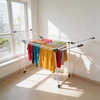Séchoir à linge portable pliable en métal, extensible, sur pied, écologique, gain de place, pour la maison