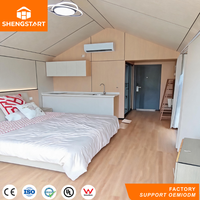 Şebekeden Bağımsız, Güneş Enerjisiyle Çalışabilen, Hazır Modüler Prefabrik Tiny House, Airbnb Tatil Köyleri Projeleri İçin Banyo ve Mutfaklı Taşınabilir Prefabrik Ev