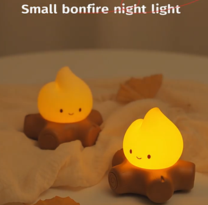 Cute Creative <b>Small</b> Bonfire Silico LED Night <b>Light</b> USB Chargeable Anti-Slip Base Warm <b>lights</b> Dimmable Desktop Bedroom Flame Lamp - Product Image 4