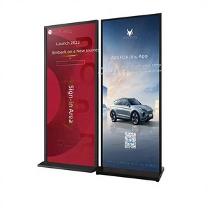Expositor Luminoso Tipo Americano de 80x180 cm, Letrero Publicitario de Pie, Cartel de Doble Cara con Base para KT Board, Color Negro - Product Image 1