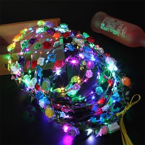 Venta caliente LED brillante Flor de neón corona sombreros guirnaldas de luz colorida para fiesta <span class=keywords><strong>Halloween</strong></span> <span class=keywords><strong>cumpleaños</strong></span> fábrica al por mayor - Product Image 6