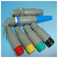 Conector Médico de Plástico Autoblocante Push-Pull IP50 de Alta Calidad, Contactos Chapados en Oro de Latón, Terminación de Soldadura, PAG PKG 1P