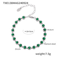 Nouveau bracelet et collier de couleurs mélangées Zircon plaqué titane ne se décolore pas pour les cadeaux mariages fêtes
