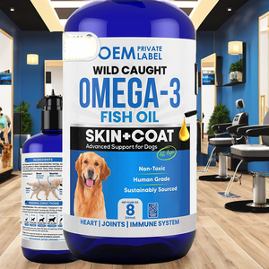 Huile de poisson EPA DHA Oméga 3 pour chiens, entièrement naturelle, <span class=keywords><strong>saumon</strong></span> sauvage, soutien de la peau et du pelage, soins de santé pour animaux de compagnie - Product Image 2