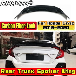 สำหรับ Honda Civic รุ่นที่ 10 ปี 2016 2017 2018 2019 2020 ชุดแต่งสปอยเลอร์หลังรถยนต์ 4 ประตู วัสดุ ABS พลาสติก สำหรับติดตั้งท้ายรถ อุปกรณ์ตกแต่งรถยนต์ - Product Image 1