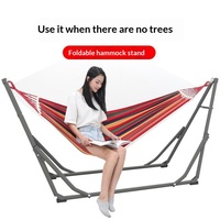 Support de hamac pliable portable d'extérieur, cadre en fer détachable, capacité de 200 kg pour 1 personne, pour utilisation en intérieur/extérieur, camping
