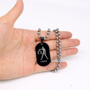 Yunnique - Colgante con signo del zodiaco Libra, de acero inoxidable, unisex, regalo, joyería de constelación - Product Image 3