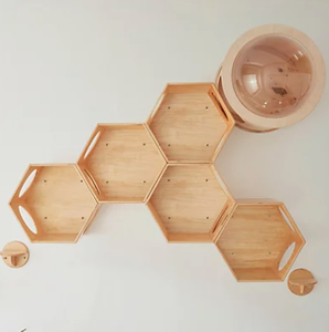 Cubes muraux modulaires en bois pour chat (hexagone) - Product Image 5