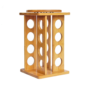 Factory Bamboo Rack Kitchen Bamboo Spice Rack <strong>Tabletop</strong> <strong>Storage</strong> 4 Tier 16 Jar Revolving Spice Rack - Product Image 3