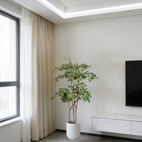 Arbre d'érable artificiel d'intérieur de 140 cm, plante en pot à feuilles persistantes faite à la main avec un tronc en bois véritable pour la décoration de la maison, de l'hôtel et des mariages