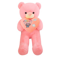Ours en peluche super doux et câlin, sélectionné avec soin, avec écharpe, grande poupée ours mignonne pour filles, Saint-Valentin