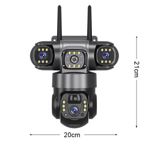 Système de vidéosurveillance V380 Triple-View 4G à énergie solaire, 3 mégapixels, caméra domestique à faible consommation d'énergie, triple objectif, best-seller - Product Image 2