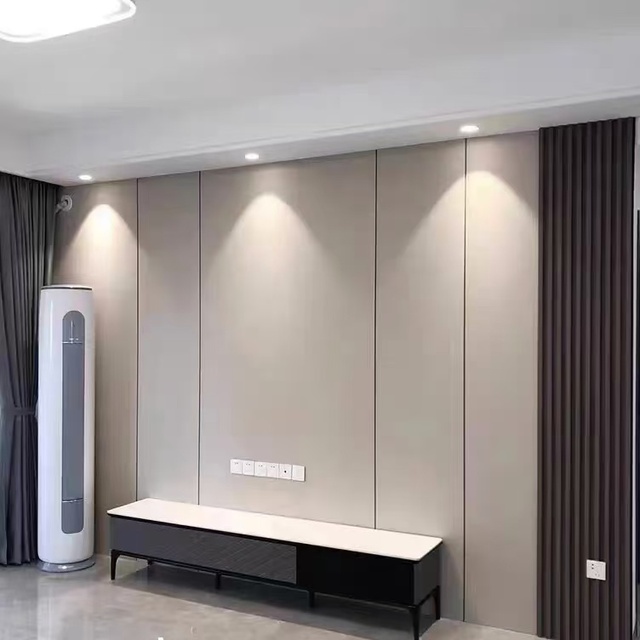 Living Room TV Background BambooWPC PVC Carbon Crystal Wood Veneer Feature Wall Modern Interior Decorative Panel