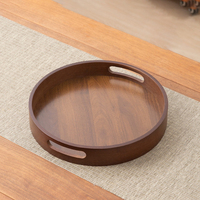 Plateau de service rectangulaire en bois avec poignées, plateau de rangement multifonctionnel pour fruits, collations, desserts, plusieurs tailles disponibles
